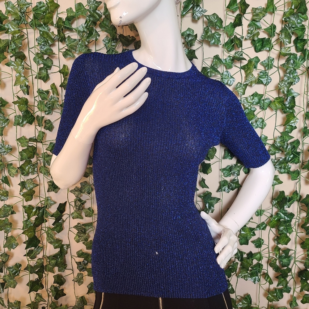 Opening Ceremony Women's Metallic Disco Ribbed Knit Top